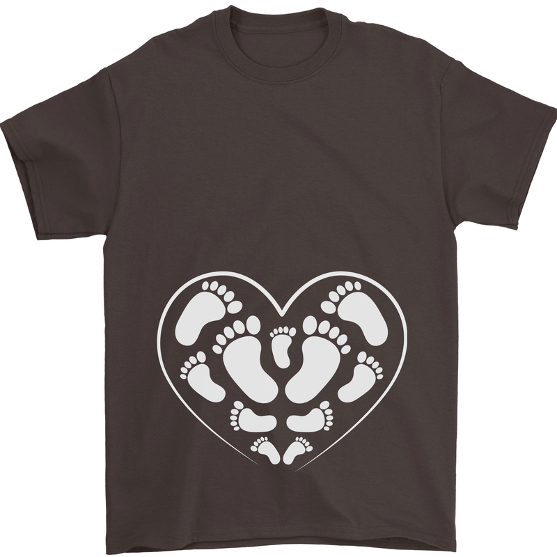 Baby Heart New Baby Pregnancy Pregnant Mens T-Shirt 100% Cotton Dark Chocolate