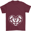 Baby Heart New Baby Pregnancy Pregnant Mens T-Shirt 100% Cotton Maroon