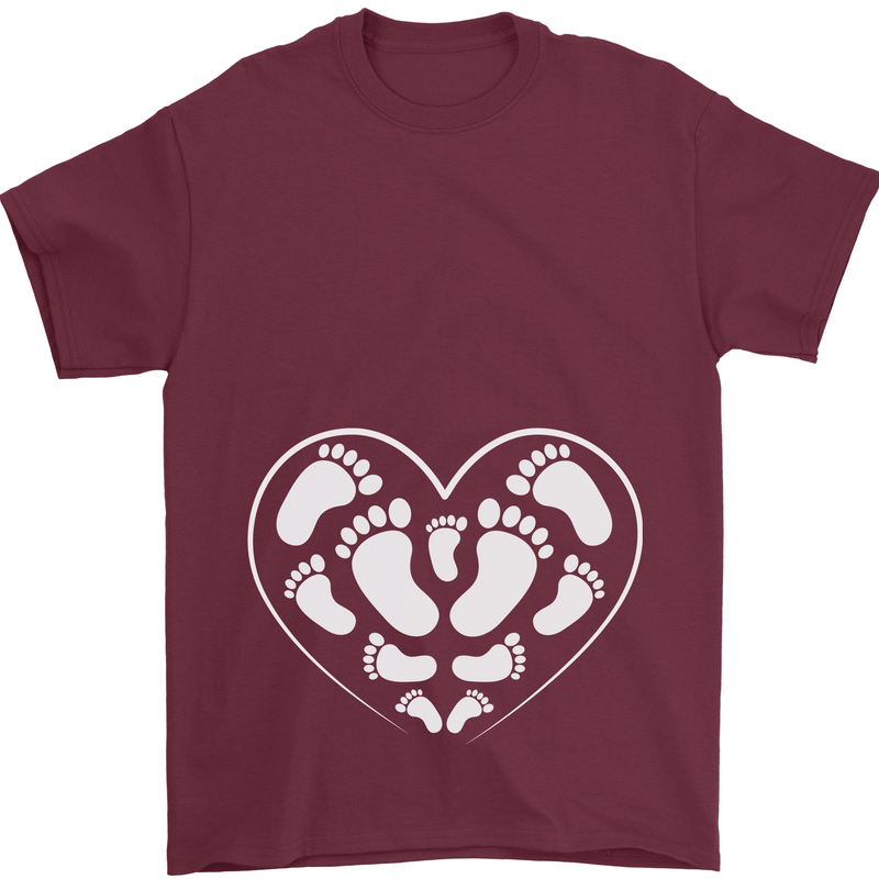 Baby Heart New Baby Pregnancy Pregnant Mens T-Shirt 100% Cotton Maroon