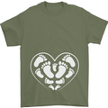 Baby Heart New Baby Pregnancy Pregnant Mens T-Shirt 100% Cotton Military Green