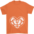 Baby Heart New Baby Pregnancy Pregnant Mens T-Shirt 100% Cotton Orange