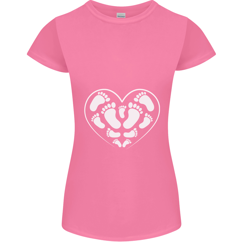 Baby Heart New Baby Pregnancy Pregnant Womens Petite Cut T-Shirt Azalea