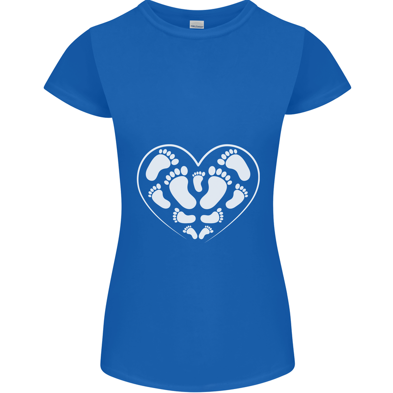 Baby Heart New Baby Pregnancy Pregnant Womens Petite Cut T-Shirt Royal Blue