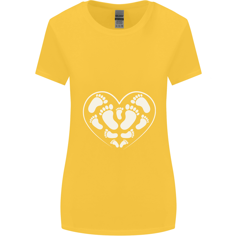 Baby Heart New Baby Pregnancy Pregnant Womens Wider Cut T-Shirt Yellow