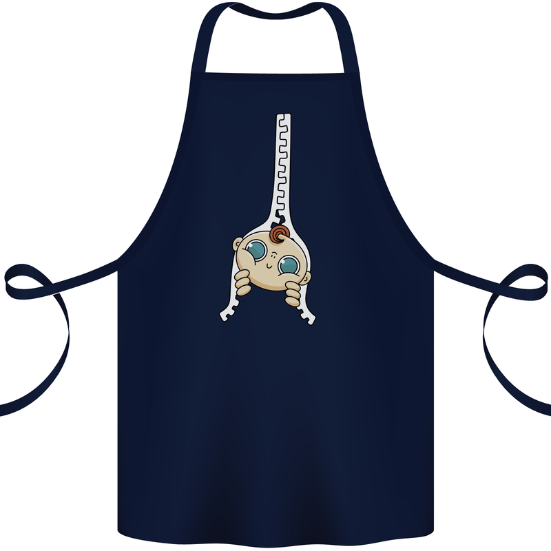 Baby Zipper New Baby Pregnancy Pregnant Cotton Apron 100% Organic Navy Blue