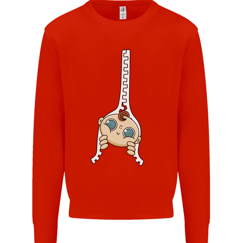 Baby Zipper New Baby Pregnancy Pregnant Kids Sweatshirt Jumper Bright Red