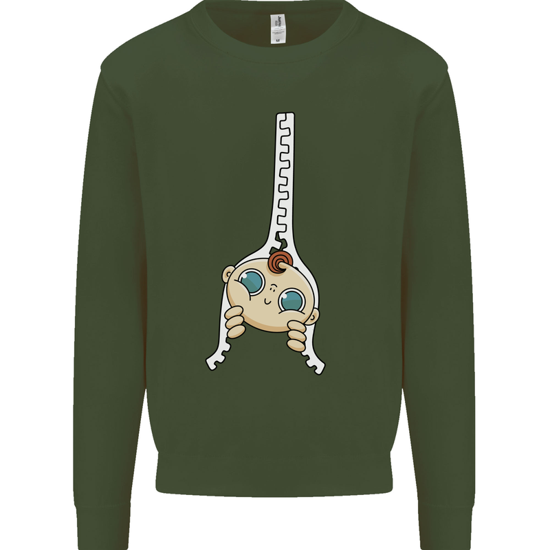 Baby Zipper New Baby Pregnancy Pregnant Kids Sweatshirt Jumper Forest Green