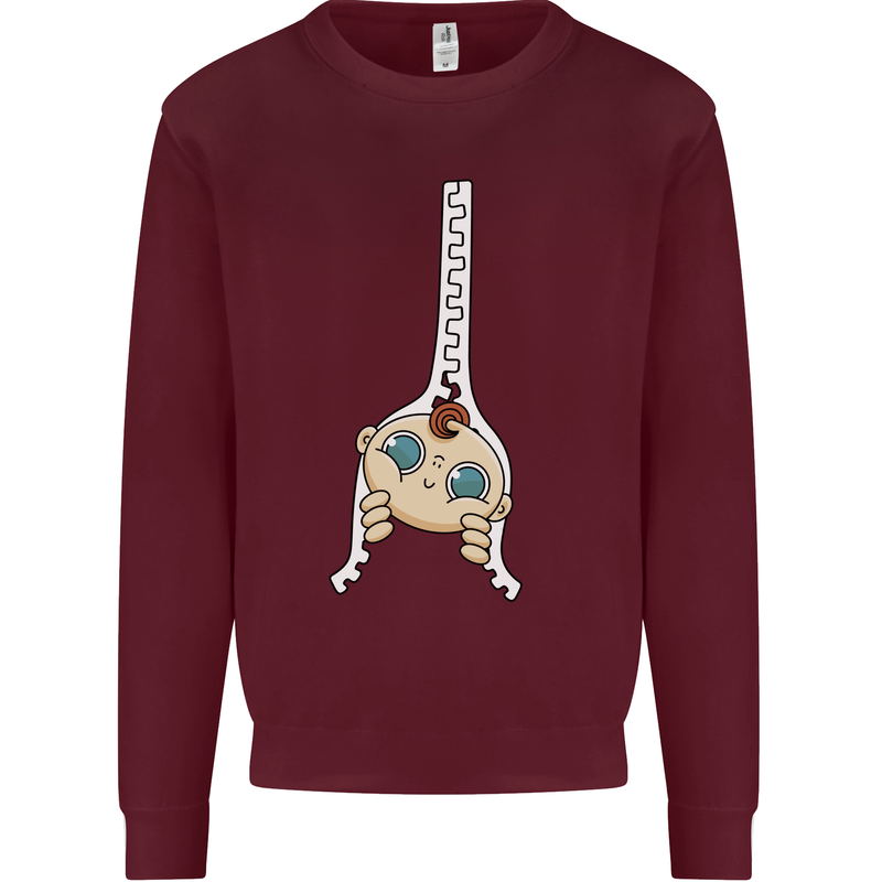 Baby Zipper New Baby Pregnancy Pregnant Kids Sweatshirt Jumper Maroon