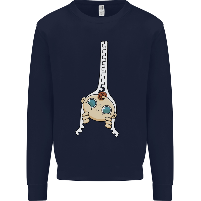 Baby Zipper New Baby Pregnancy Pregnant Kids Sweatshirt Jumper Navy Blue