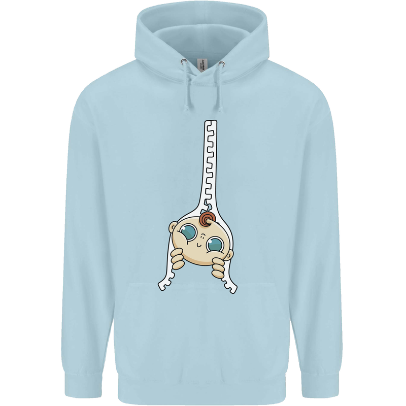 Baby Zipper New Baby Pregnancy Pregnant Mens 80% Cotton Hoodie Light Blue