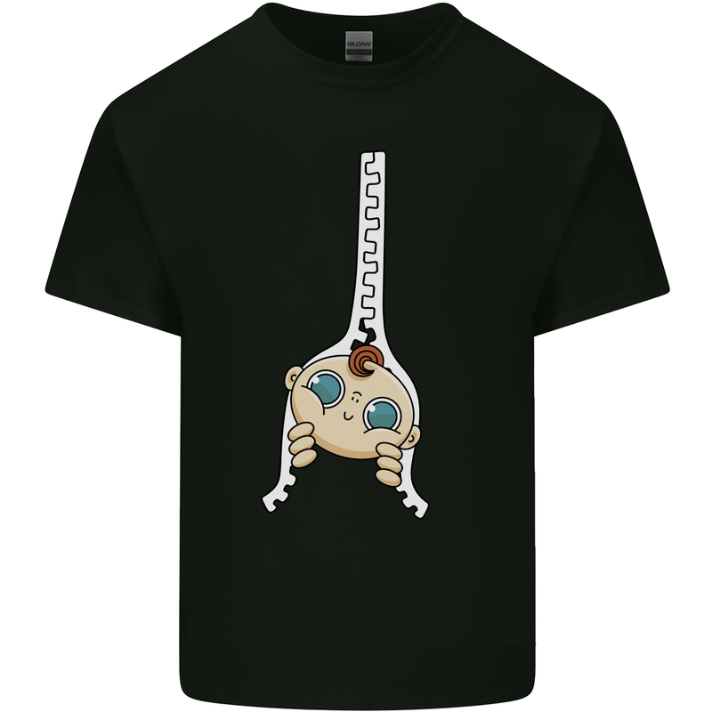 Baby Zipper New Baby Pregnancy Pregnant Mens Cotton T-Shirt Tee Top Black
