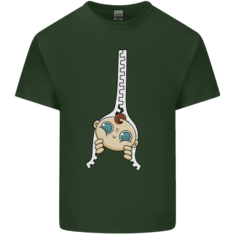 Baby Zipper New Baby Pregnancy Pregnant Mens Cotton T-Shirt Tee Top Forest Green
