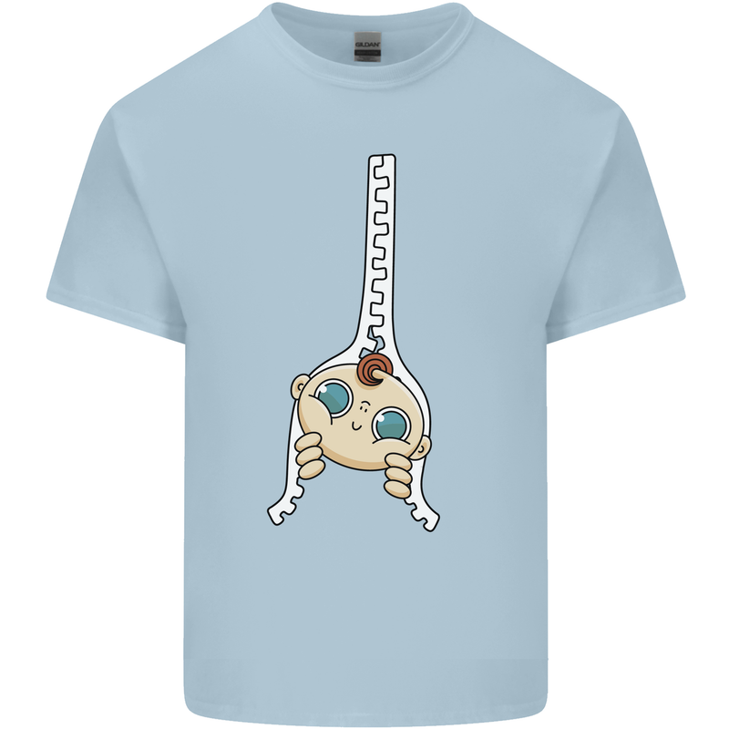 Baby Zipper New Baby Pregnancy Pregnant Mens Cotton T-Shirt Tee Top Light Blue