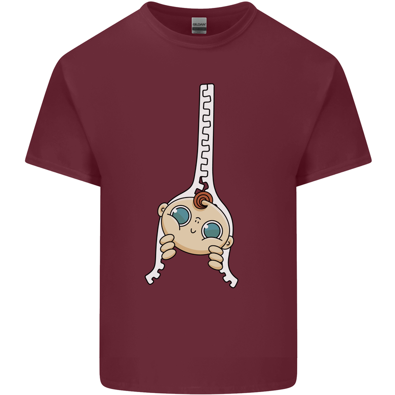 Baby Zipper New Baby Pregnancy Pregnant Mens Cotton T-Shirt Tee Top Maroon