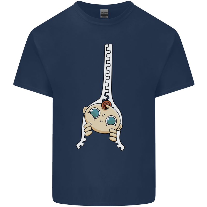Baby Zipper New Baby Pregnancy Pregnant Mens Cotton T-Shirt Tee Top Navy Blue