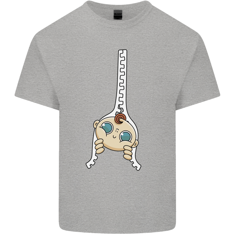 Baby Zipper New Baby Pregnancy Pregnant Mens Cotton T-Shirt Tee Top Sports Grey