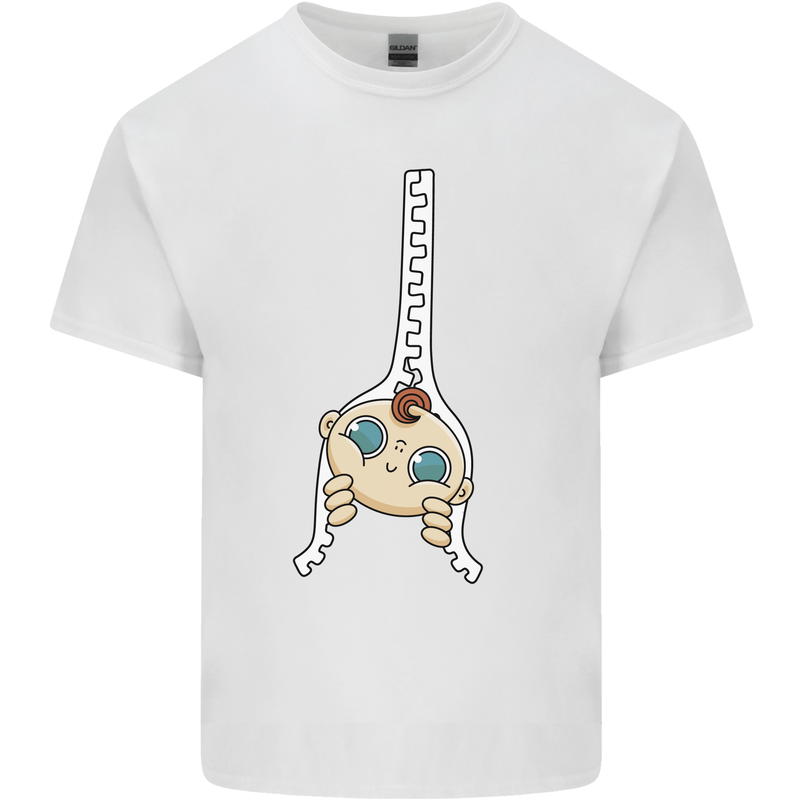 Baby Zipper New Baby Pregnancy Pregnant Mens Cotton T-Shirt Tee Top White