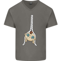 Baby Zipper New Baby Pregnancy Pregnant Mens V-Neck Cotton T-Shirt Charcoal