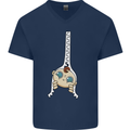 Baby Zipper New Baby Pregnancy Pregnant Mens V-Neck Cotton T-Shirt Navy Blue