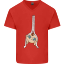 Baby Zipper New Baby Pregnancy Pregnant Mens V-Neck Cotton T-Shirt Red