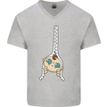 Baby Zipper New Baby Pregnancy Pregnant Mens V-Neck Cotton T-Shirt Sports Grey