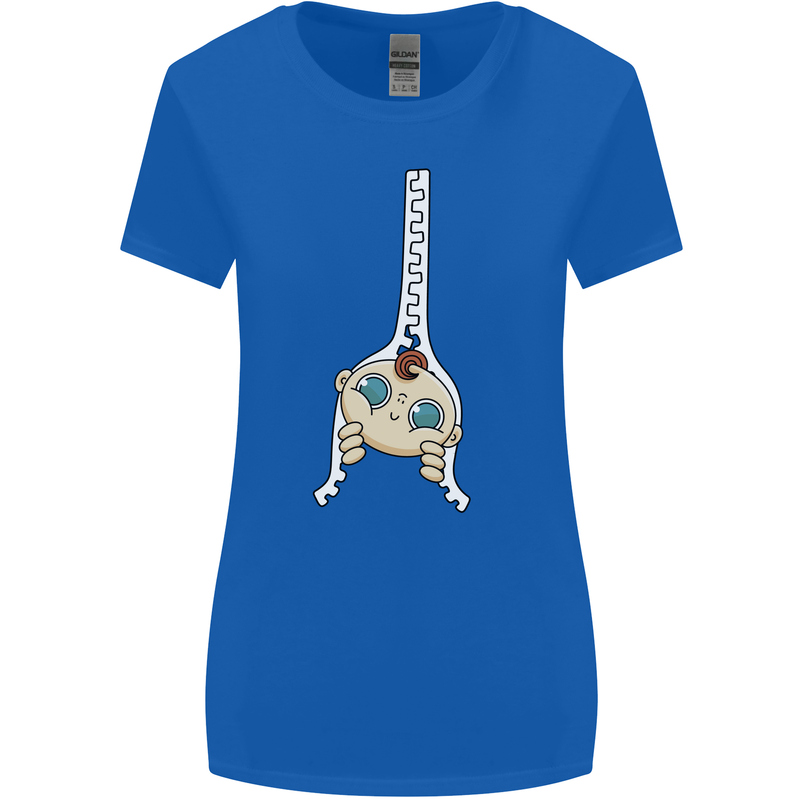 Baby Zipper New Baby Pregnancy Pregnant Womens Wider Cut T-Shirt Royal Blue
