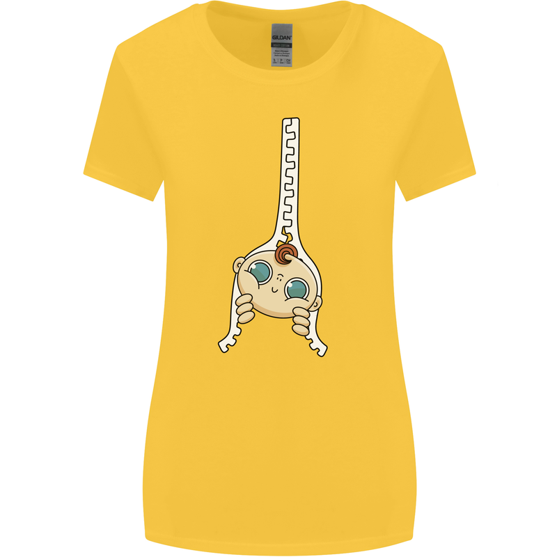 Baby Zipper New Baby Pregnancy Pregnant Womens Wider Cut T-Shirt Yellow