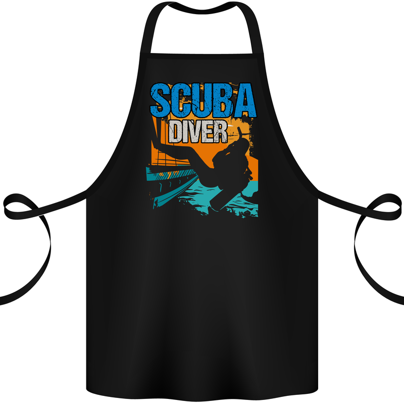 Backroll Entry from a Boat Scuba Diver Diving Cotton Apron 100% Organic Black