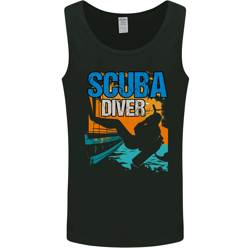 Backroll Entry from a Boat Scuba Diver Diving Mens Vest Tank Top Black