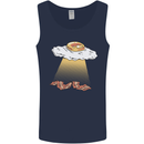 Bacon Abduction Funny Alien UFO Food Mens Vest Tank Top Navy Blue