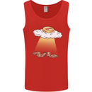 Bacon Abduction Funny Alien UFO Food Mens Vest Tank Top Red