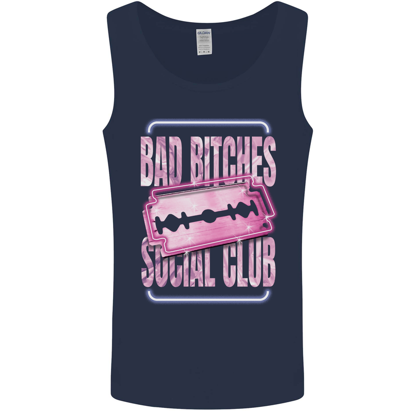Bad Bitches Social Club Hen Doo Mens Vest Tank Top Navy Blue
