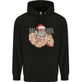 Bad Santa Christmas Tattoo Xmas Biker Gym Childrens Kids Hoodie Black