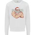 Bad Santa Christmas Tattoo Xmas Biker Gym Kids Sweatshirt Jumper White
