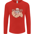 Bad Santa Christmas Tattoo Xmas Biker Gym Mens Long Sleeve T-Shirt Red
