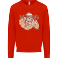 Bad Santa Christmas Tattoo Xmas Biker Gym Mens Sweatshirt Jumper Bright Red