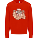 Bad Santa Christmas Tattoo Xmas Biker Gym Mens Sweatshirt Jumper Bright Red