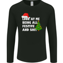 Bah Humbug Festive & Sh!t Christmas Xmas Mens Long Sleeve T-Shirt Black