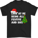 Bah Humbug Festive & Sh!t Christmas Xmas Mens T-Shirt 100% Cotton Black