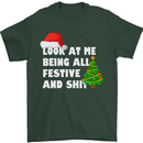 Bah Humbug Festive & Sh!t Christmas Xmas Mens T-Shirt 100% Cotton Forest Green
