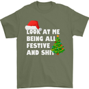 Bah Humbug Festive & Sh!t Christmas Xmas Mens T-Shirt 100% Cotton Military Green