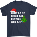 Bah Humbug Festive & Sh!t Christmas Xmas Mens T-Shirt 100% Cotton Navy Blue