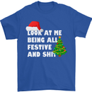 Bah Humbug Festive & Sh!t Christmas Xmas Mens T-Shirt 100% Cotton Royal Blue