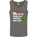 Bah Humbug Festive & Sh!t Christmas Xmas Mens Vest Tank Top Charcoal