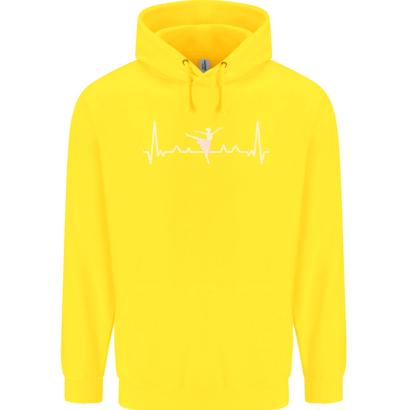 Ballerina Dancer ECG Dancing Ballet Pulse Childrens Kids Hoodie Yellow