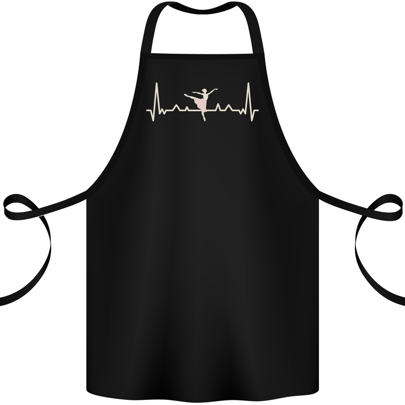 Ballerina Dancer ECG Dancing Ballet Pulse Cotton Apron 100% Organic Black