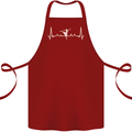 Ballerina Dancer ECG Dancing Ballet Pulse Cotton Apron 100% Organic Maroon