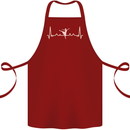 Ballerina Dancer ECG Dancing Ballet Pulse Cotton Apron 100% Organic Maroon