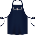 Ballerina Dancer ECG Dancing Ballet Pulse Cotton Apron 100% Organic Navy Blue
