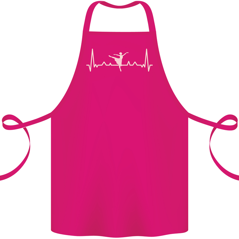Ballerina Dancer ECG Dancing Ballet Pulse Cotton Apron 100% Organic Pink
